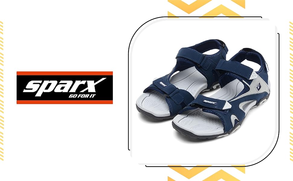 Sparx Men's Black Athletic and Outdoor Sandals (Blue Grey)
