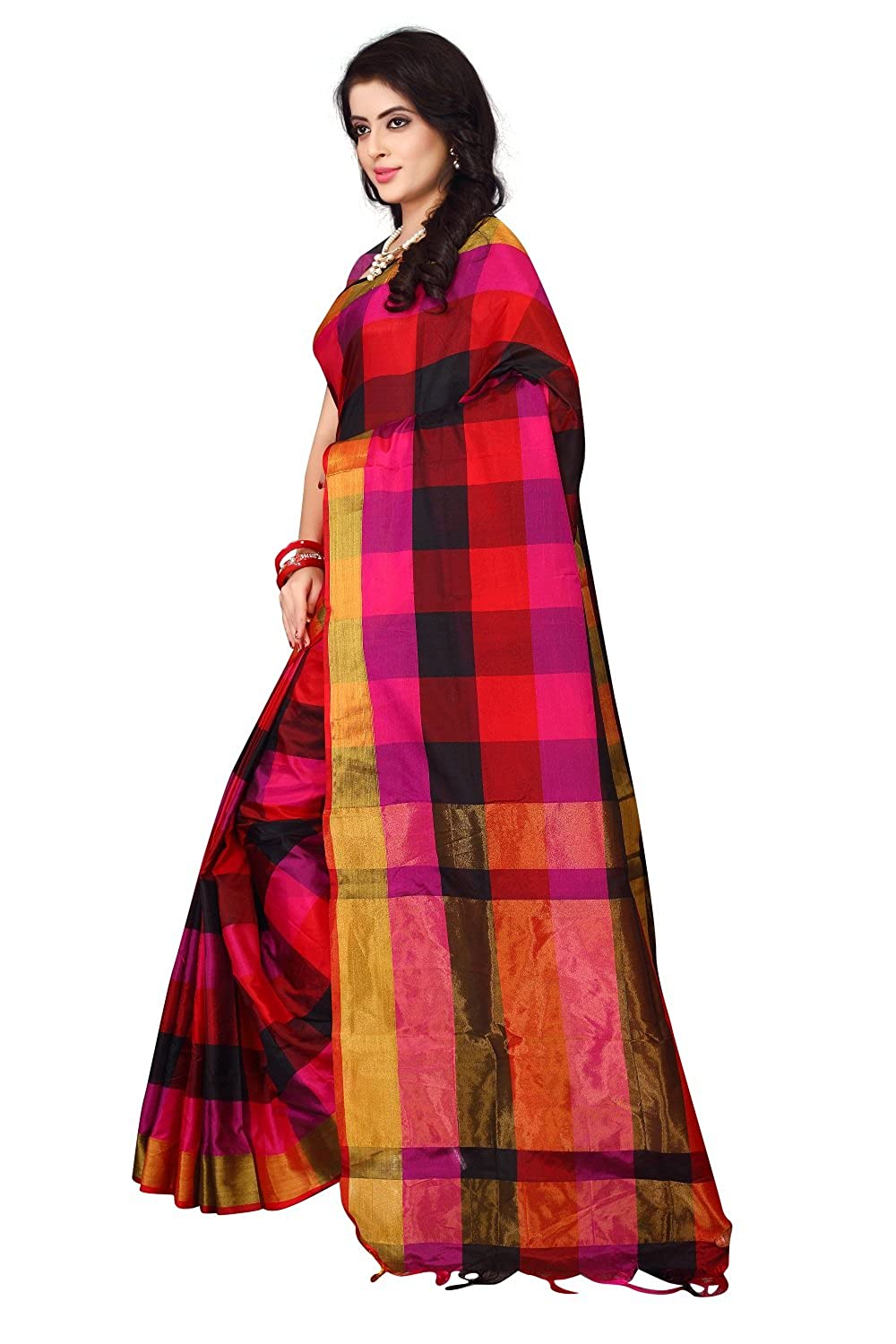 Women's Latest Collection Cotton Silk Saree With Blouse Piece