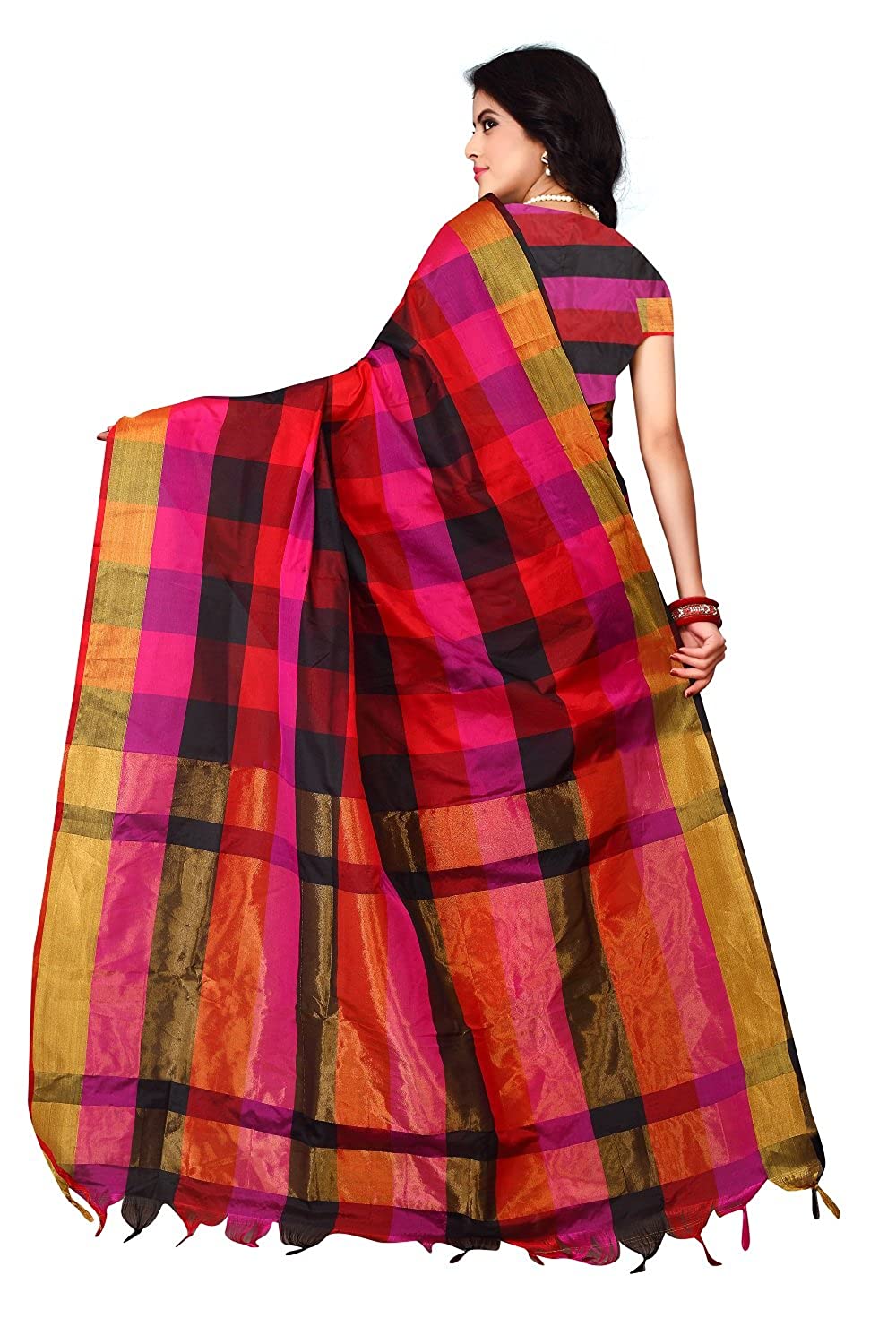 Women's Latest Collection Cotton Silk Saree With Blouse Piece